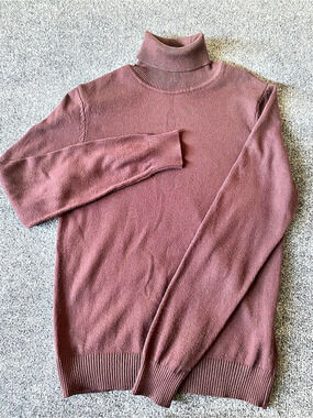DeFacto Men's Turtleneck Pullover Sweater Long Sleeve Burgundy Size XS